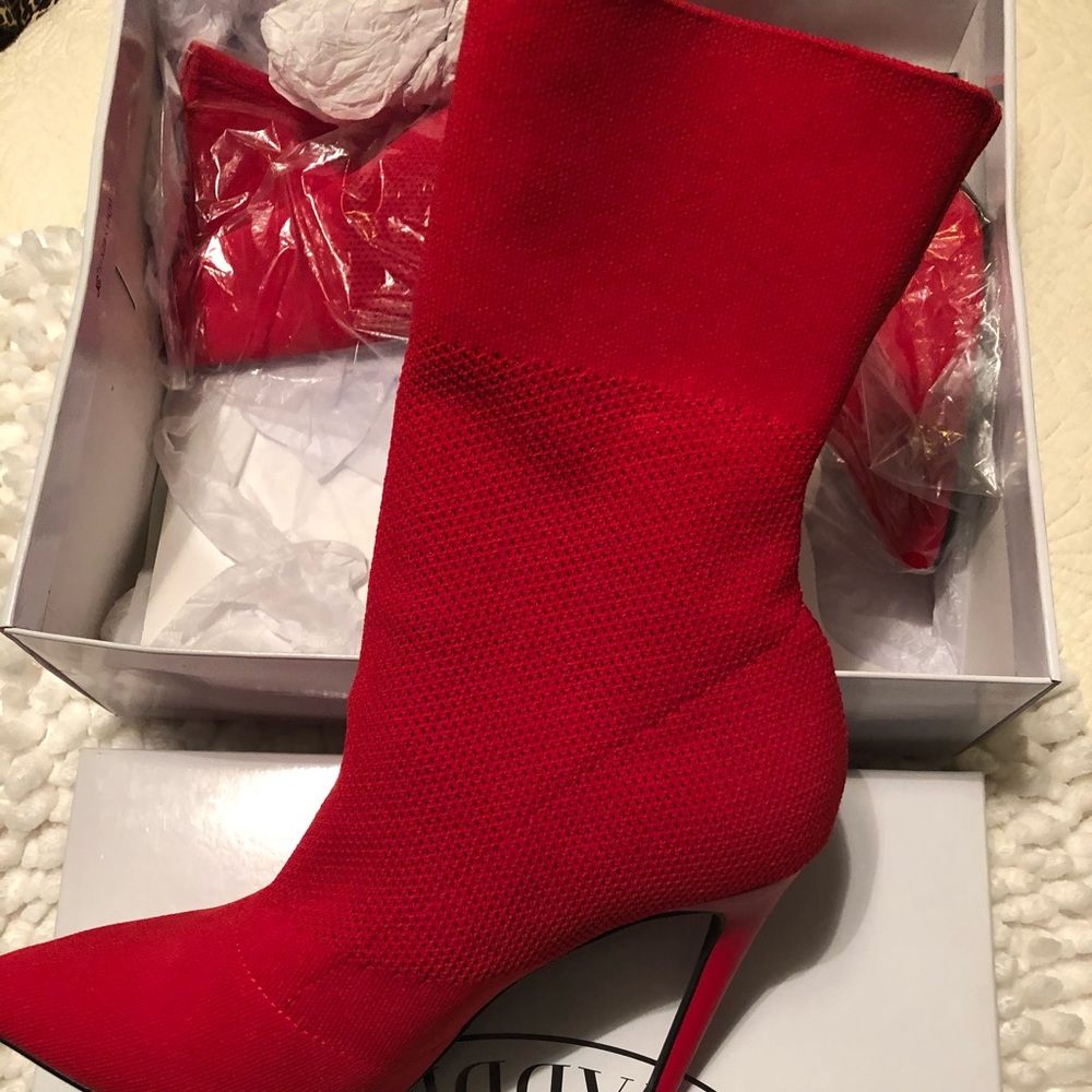 Steve Madden_ Sock Booties  Red size 81/2